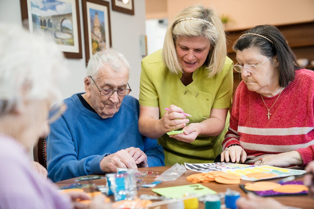 Residents taking part in arts and crafts